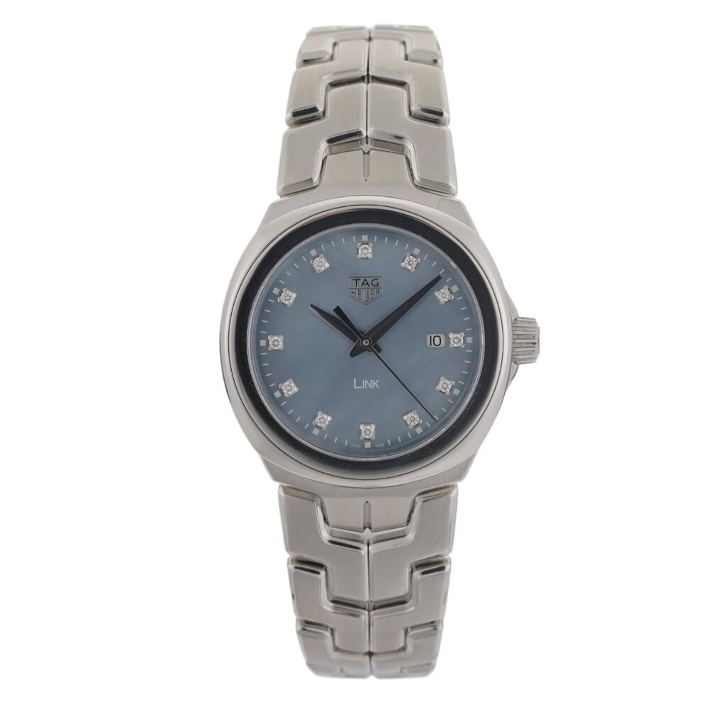TAG Heuer Link Blue Mother of Pearl WBC1313 Diamond Dial 32mm Ladies Watch